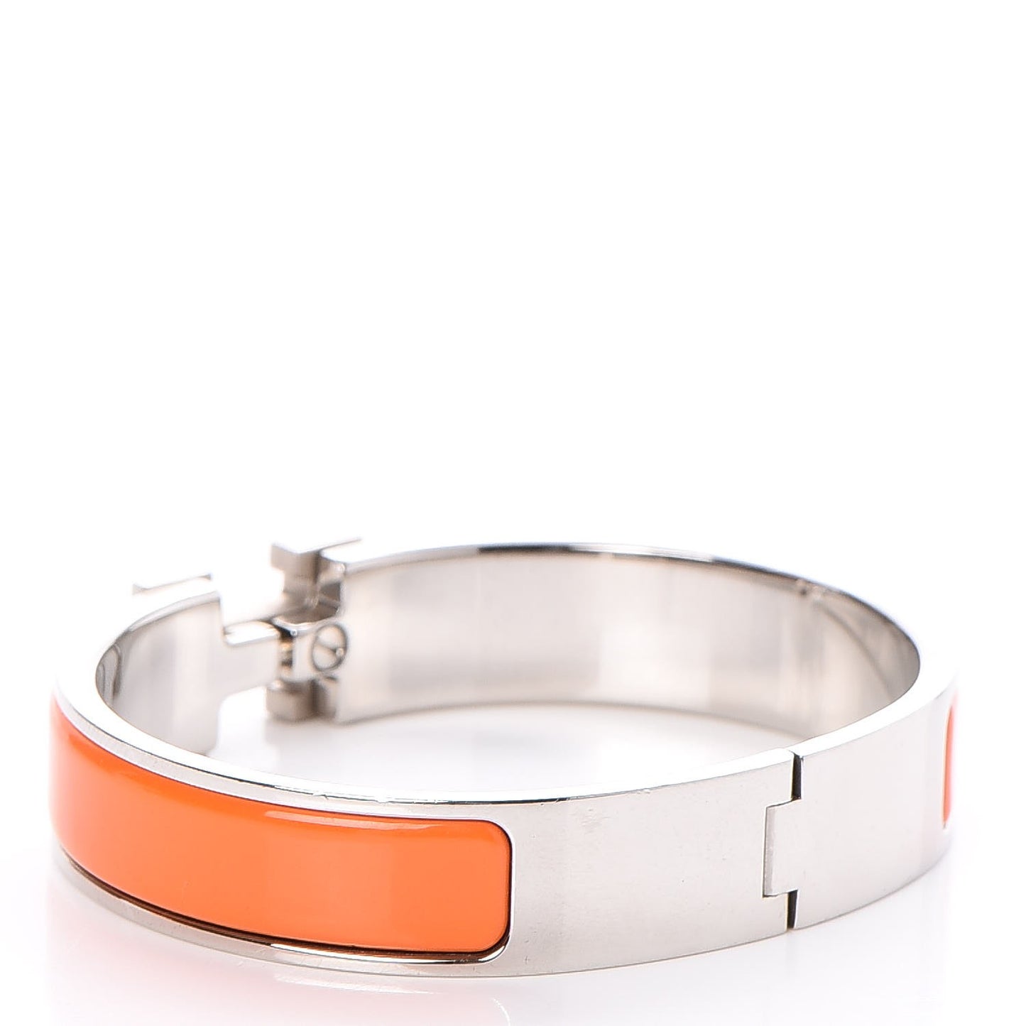 Enamel Clic Clac H Bracelet PM Orange Blanc