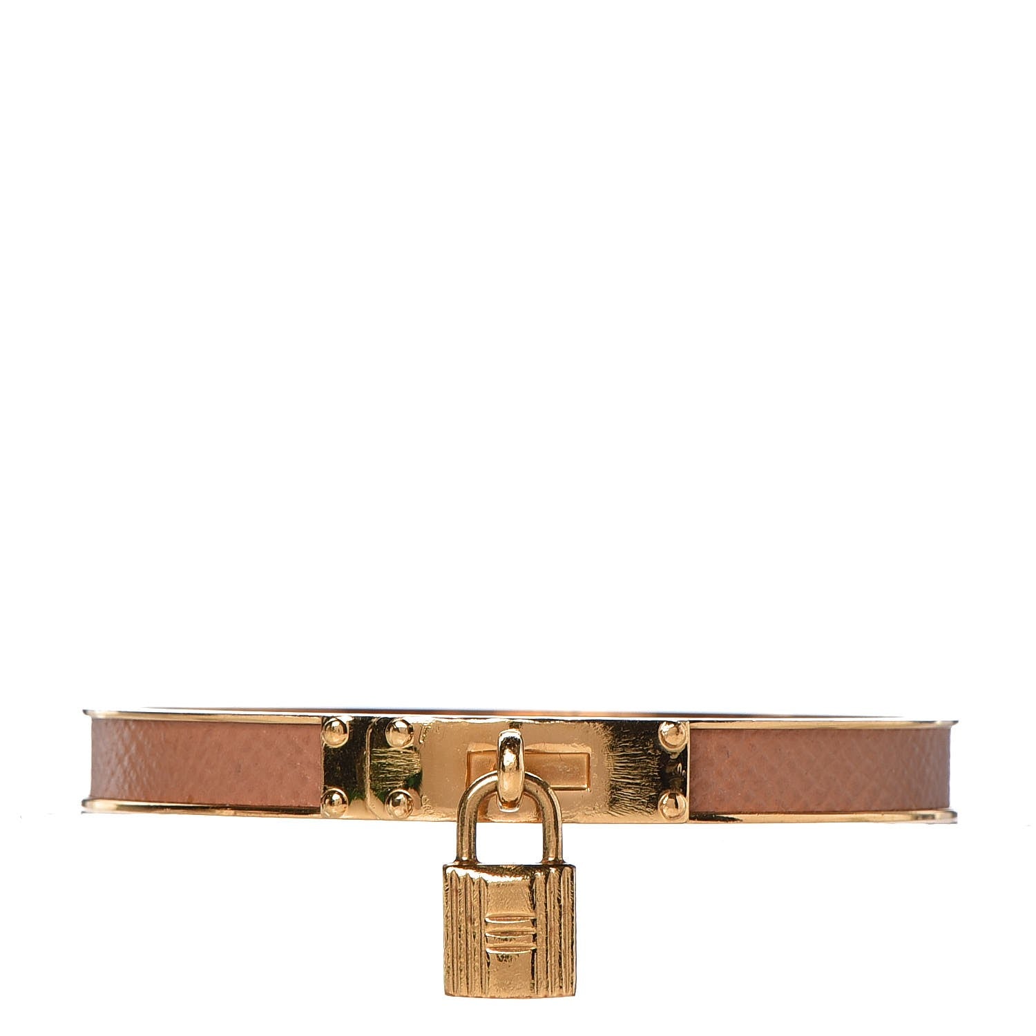 Hermes Courchevel Kelly Lock Cadena Bracelet Tabac Camel 1 of 6