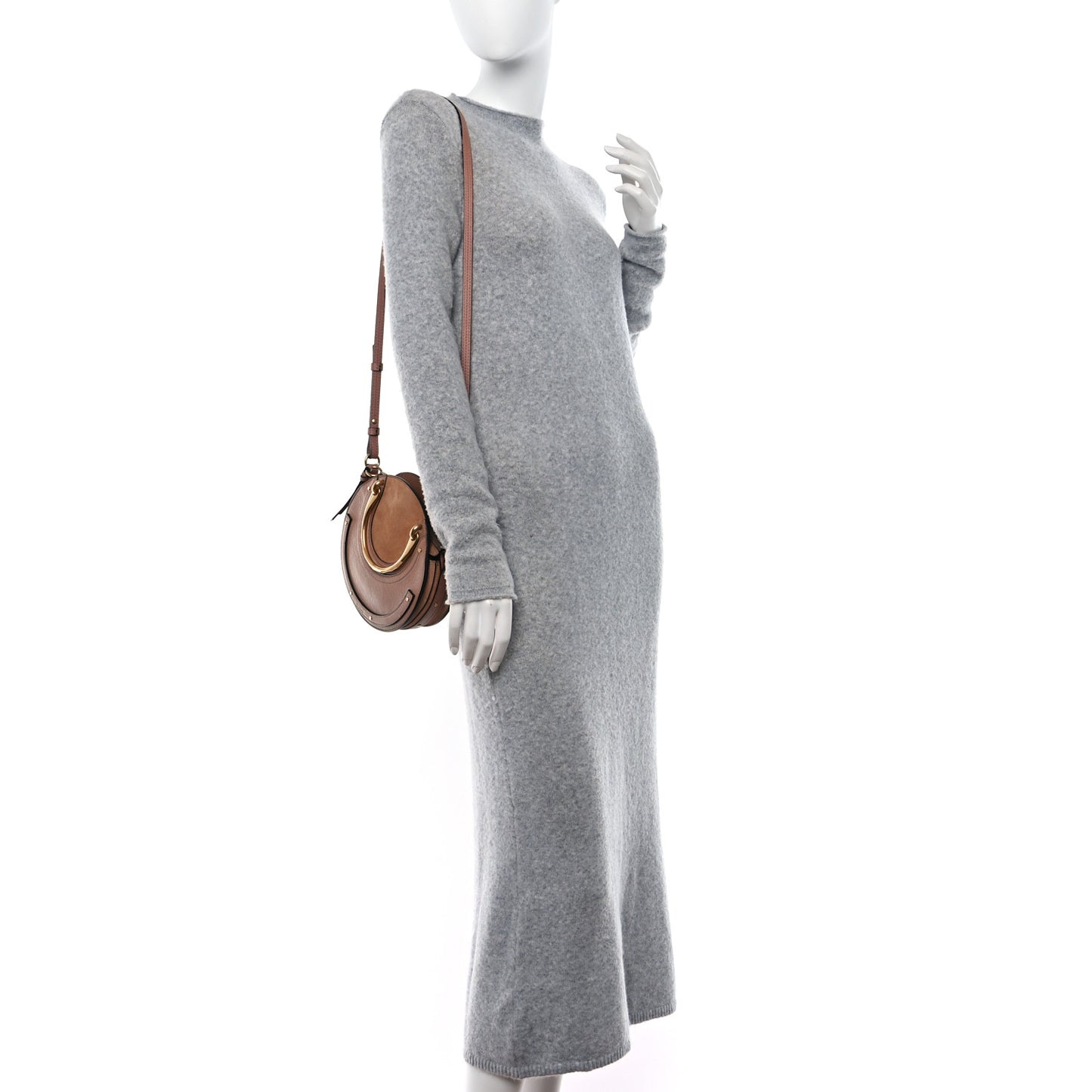 Shiny Goatskin Suede Small Pixie Bag Caramel