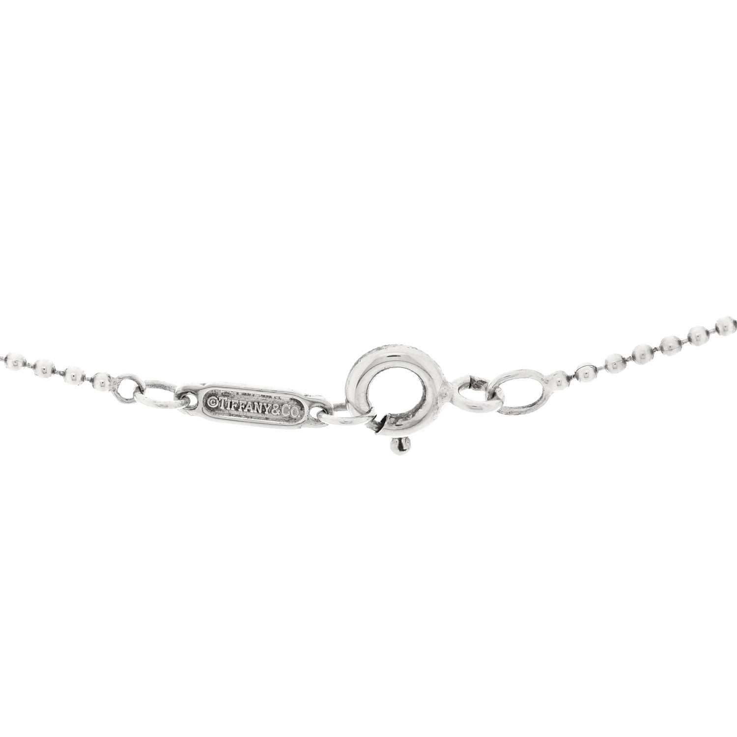 Tiffany Sterling Silver Enamel Heart Key Pendant Necklace Blue 4 of 5