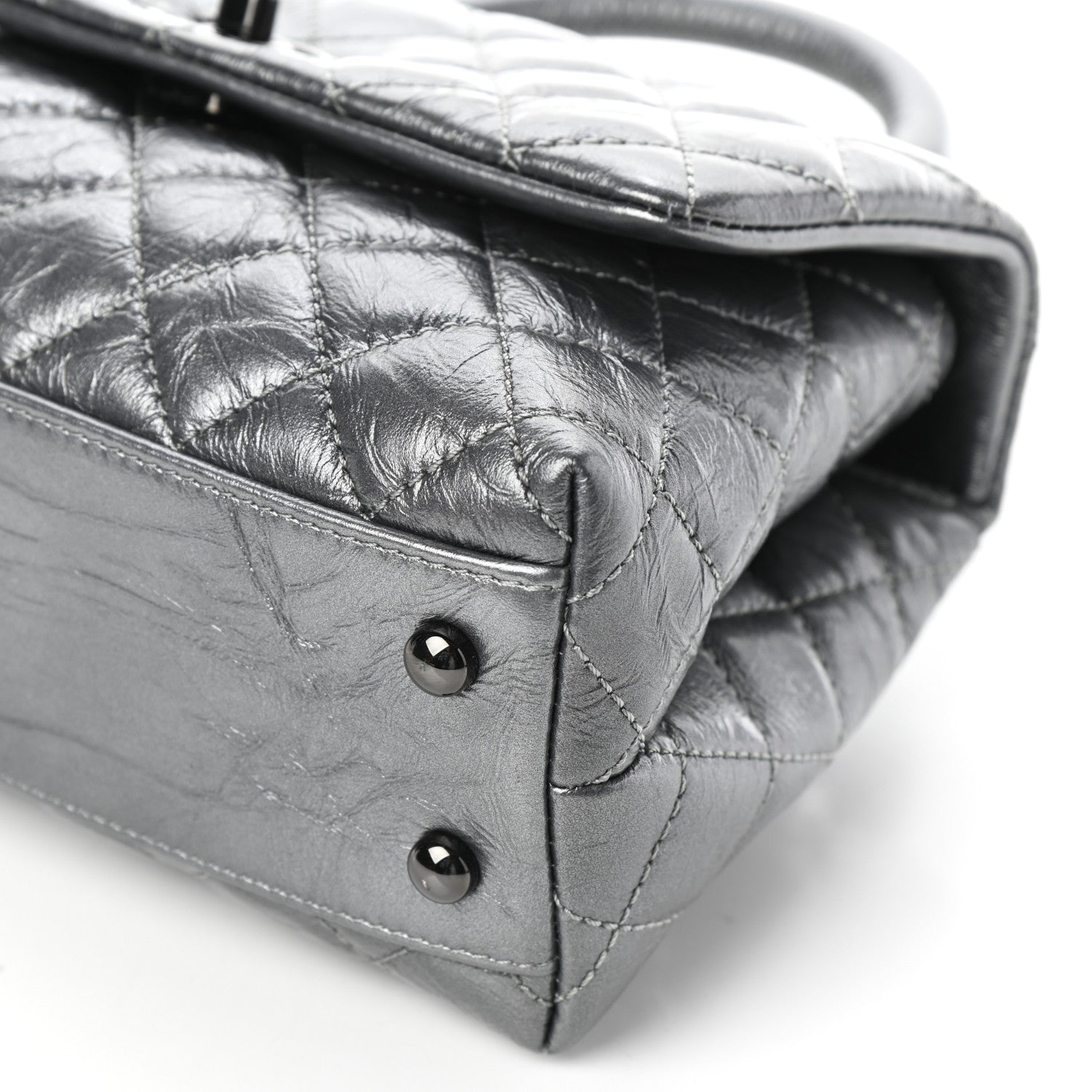 Chanel Aged Calfskin Quilted Mini Coco Handle Flap Charcoal 9 of 9