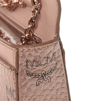 MCM Metallic Visetos Millie Wallet On Chain Champagne Gold 6 of 7