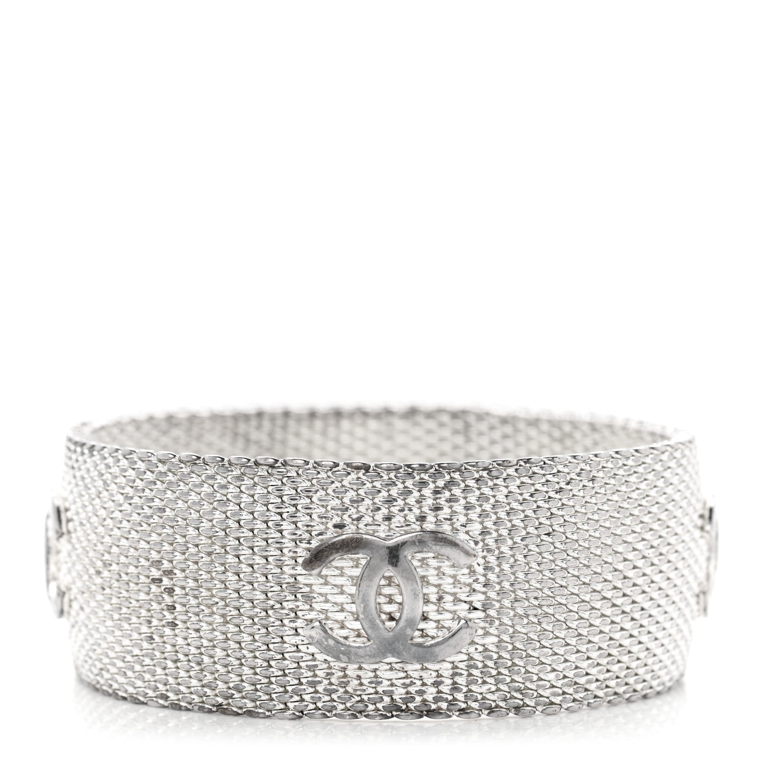 Chanel Metal Mesh CC Bracelet Silver 3 of 6