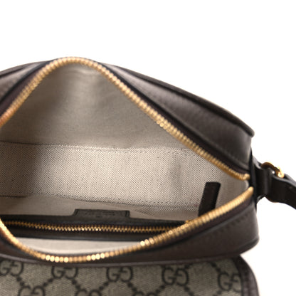 Gucci GG Supreme Monogram Textured Dollar Calfskin Mini Ophidia Flap Shoulder Bag Beige Ebony New Acero 5 of 10