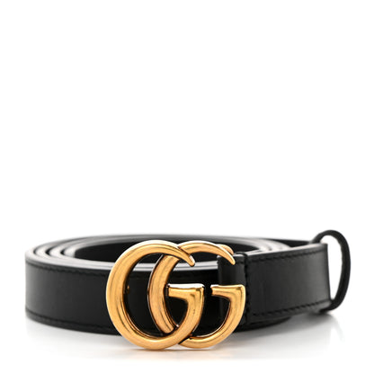 Gucci Calfskin Double G 20mm Belt 85 34 Black 1 of 5