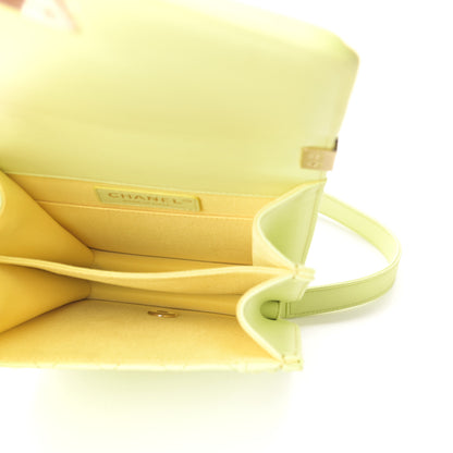 Chanel Calfskin Quilted North South Boy Flap Light Green 5 of 9