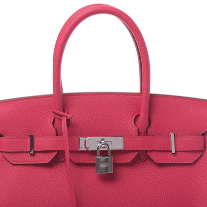 Hermes Taurillon Clemence Birkin 30 Rose Extreme 10 of 11