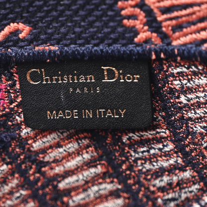 Christian Dior Canvas Embroidered Dior Animals Tiger Book Tote Deep Blue Fuchsia 6 of 11