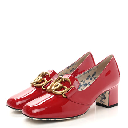Gucci Vernice GG Victoire 55mm Loafer Pumps 36 Hibiscus Red 3 of 9