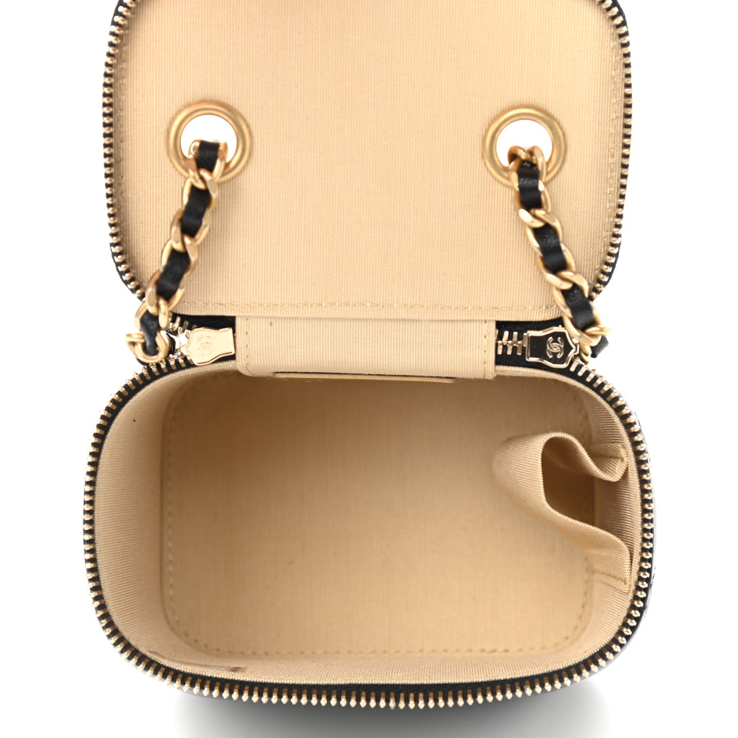 Chanel Lambskin Quilted Mini Pearl Crush Vanity Case With Chain Black 5 of 9