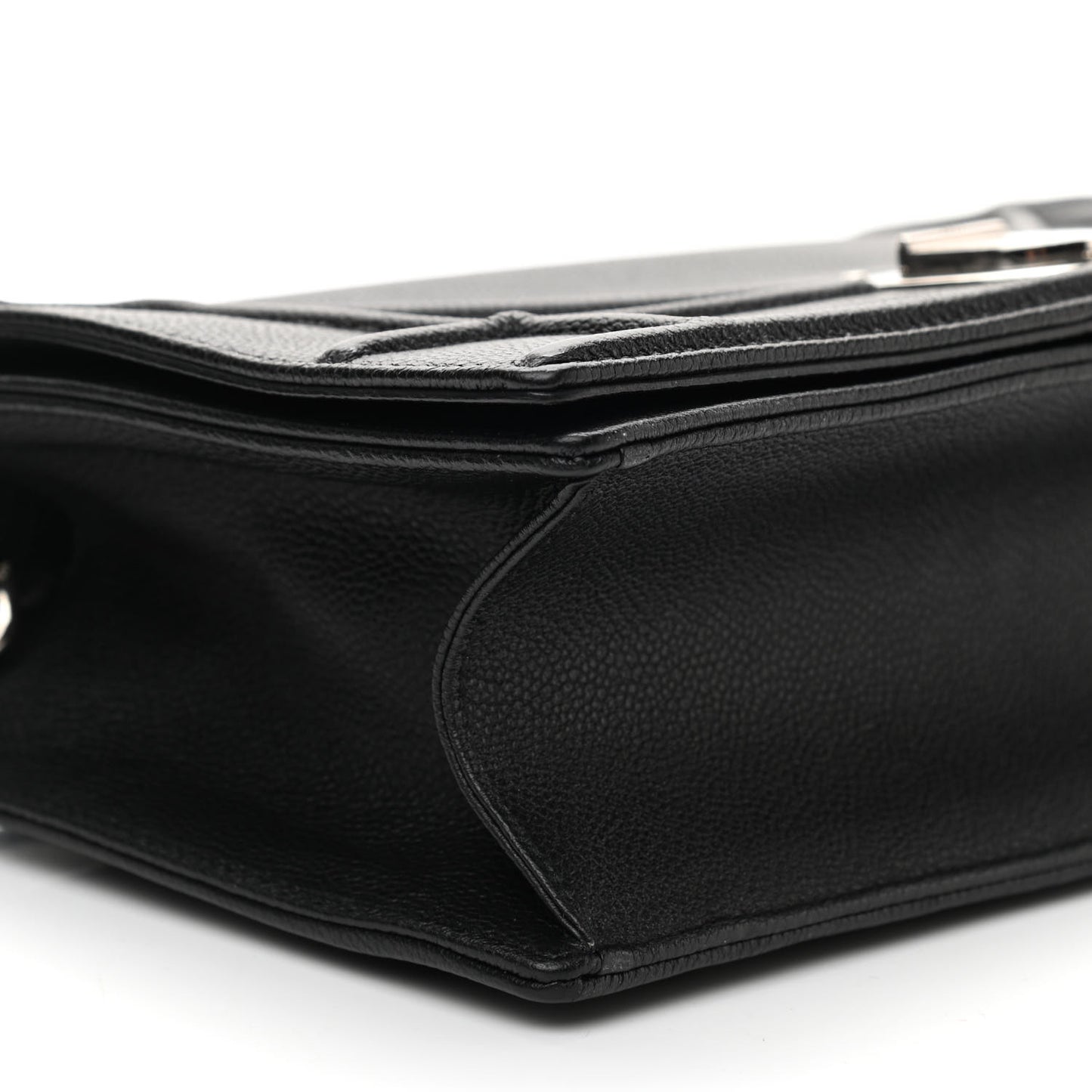 Grained Calfskin Medium Diorama Flap Bag Black