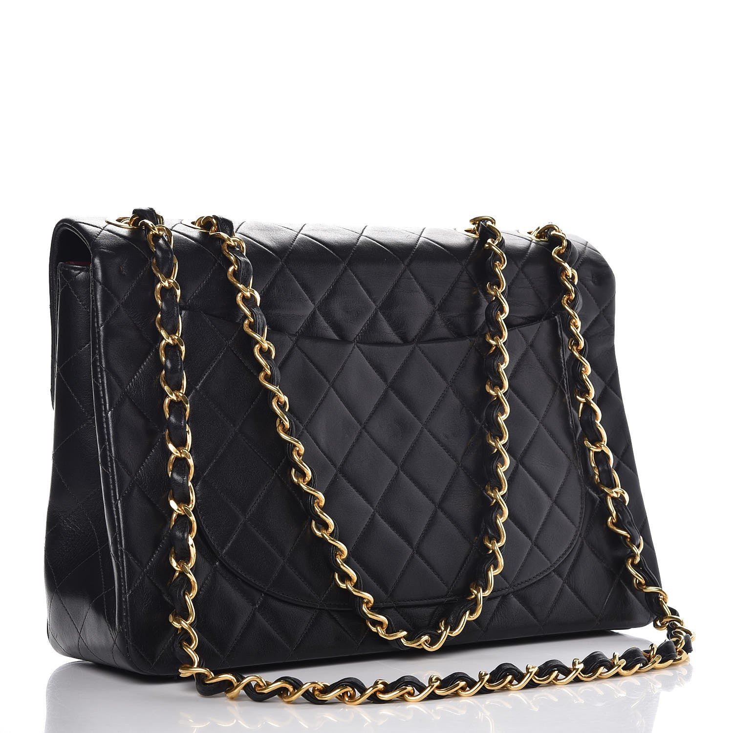 Chanel Lambskin Quilted XL Jumbo Single Flap Black 3 of 10