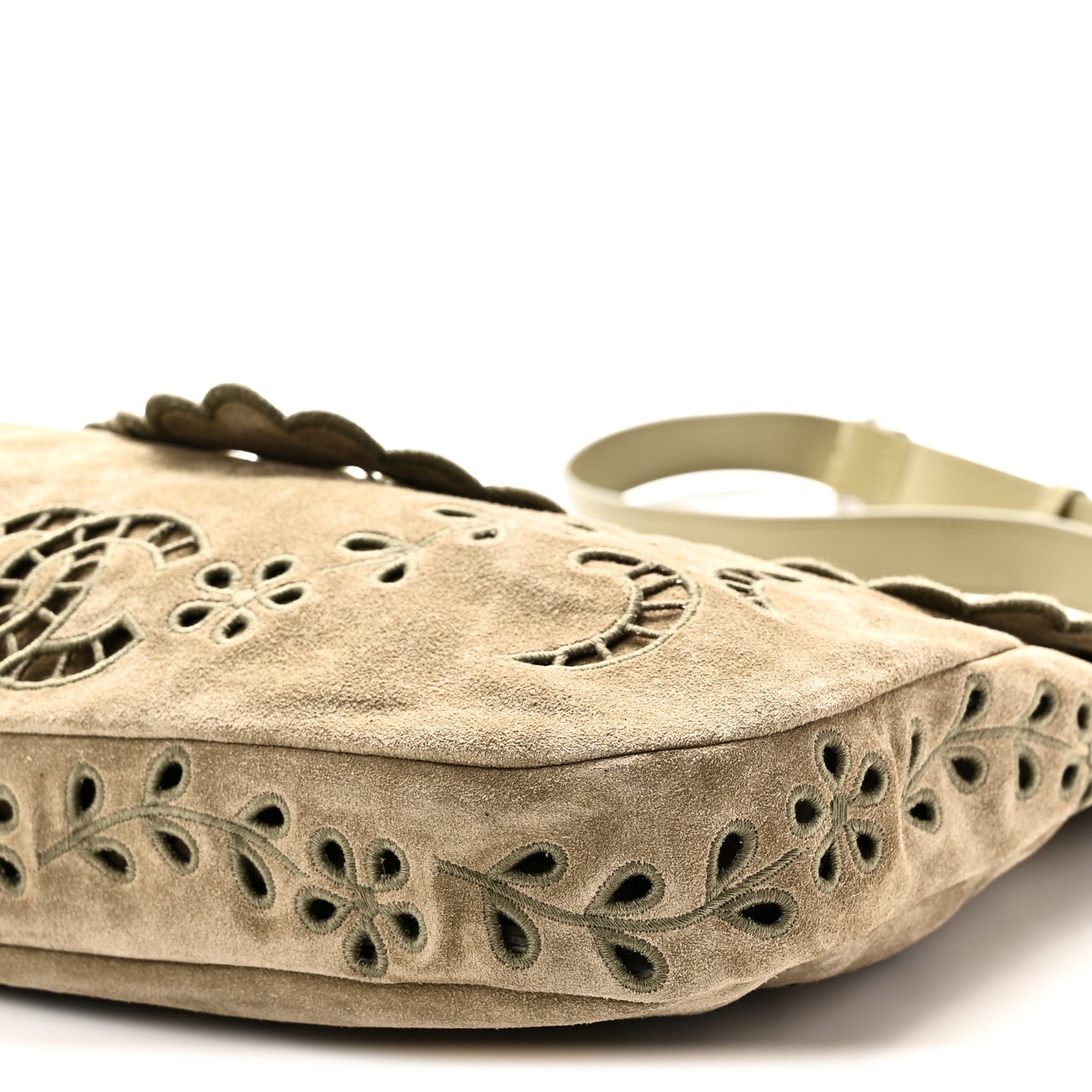 Suede CC Eyelet Messenger Khaki