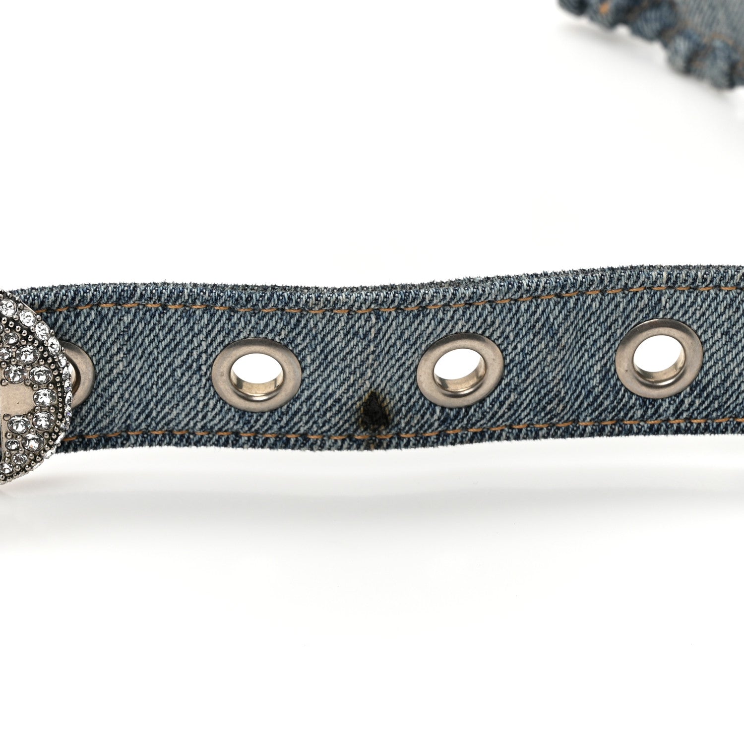Balenciaga Washed Frayed Denim Crystal Small Le Cagole Shoulder Bag Blue 12 of 18