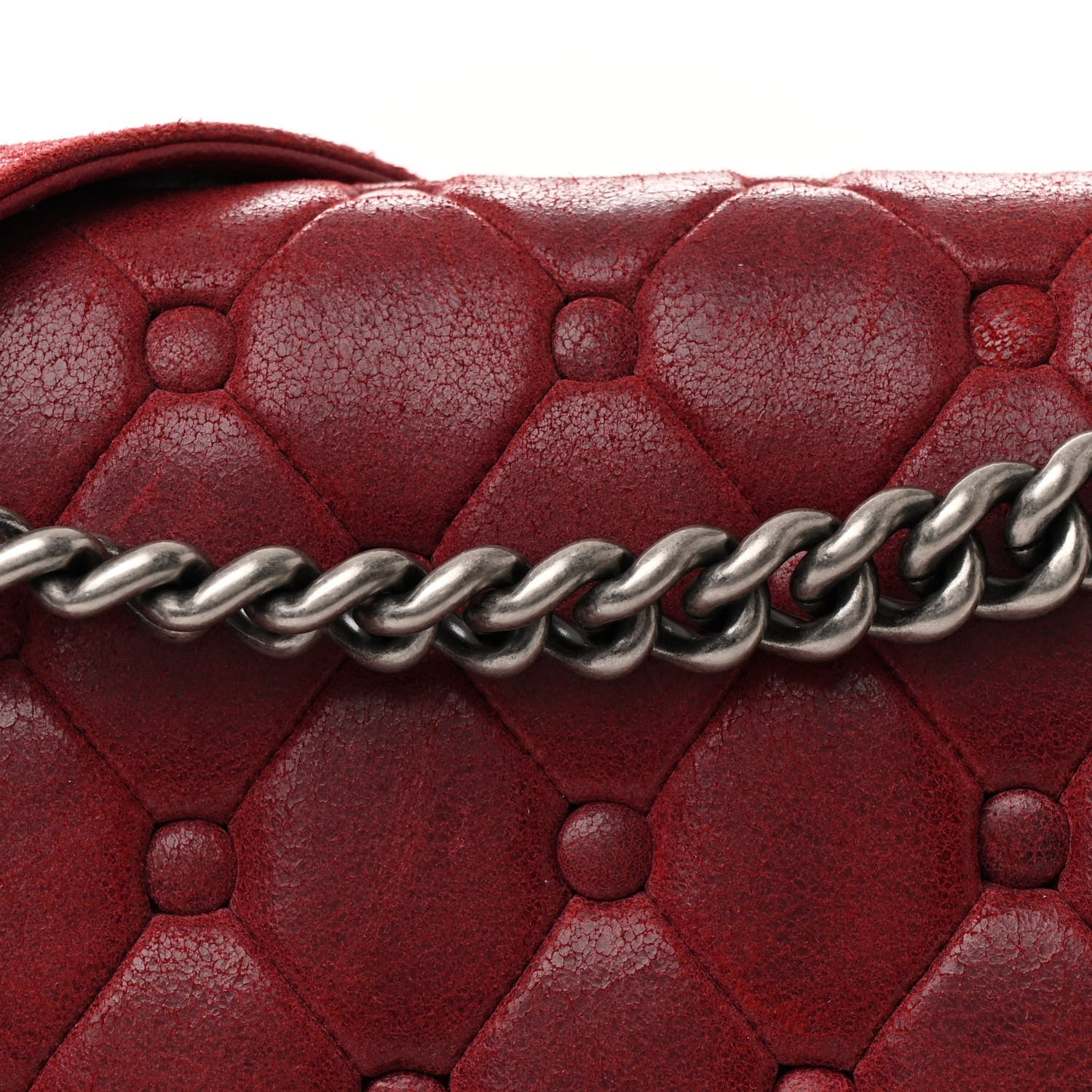 Chanel Nubuck Chesterfield Quilted Large Celtic Boy Flap Red 8 of 11