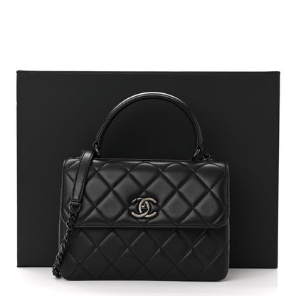Chanel Lambskin Quilted Small Trendy CC Dual Handle Flap Bag So Black 14 of 14