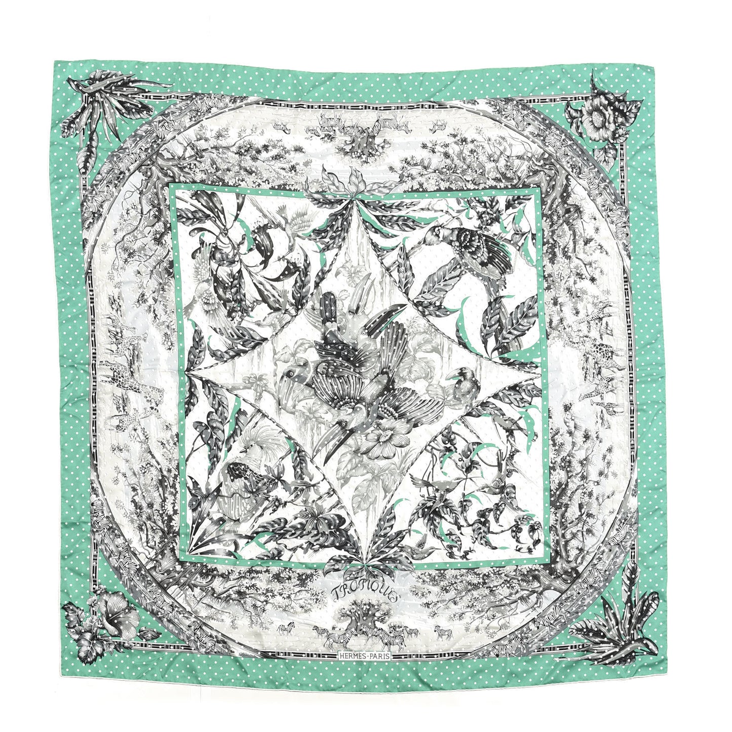 Silk Carre Tropiques Poinconne Shawl 140