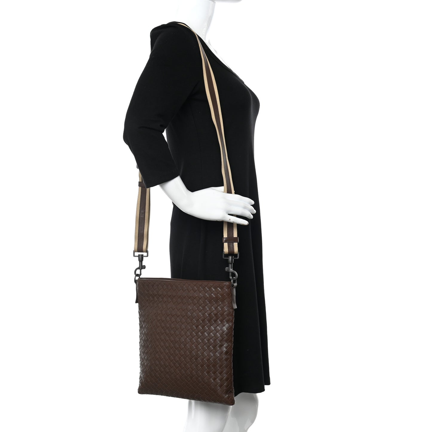 Nappa Intrecciato VN Crossbody Messenger Bag Brown