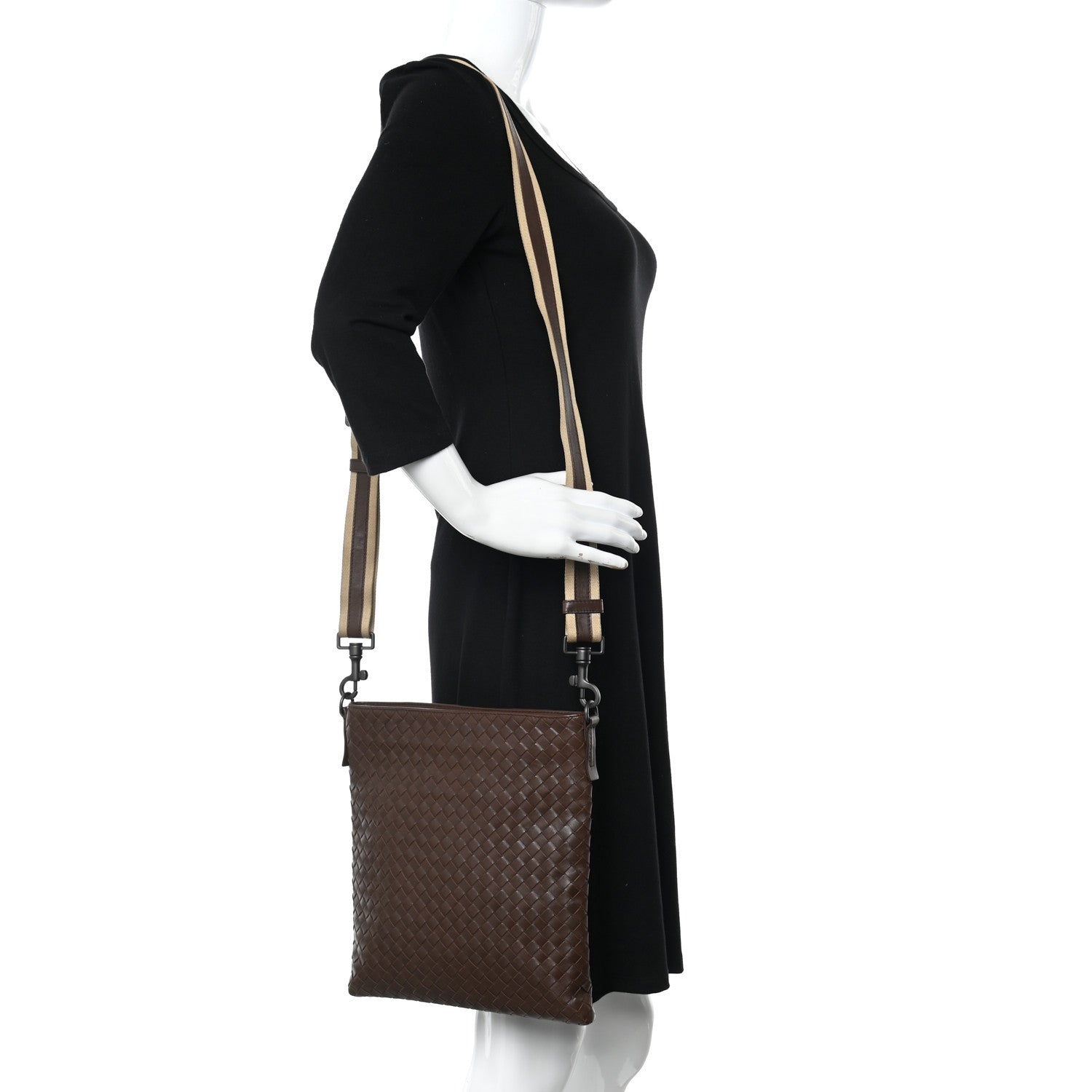 Bottega Veneta Nappa Intrecciato VN Crossbody Messenger Bag Brown 2 of 10