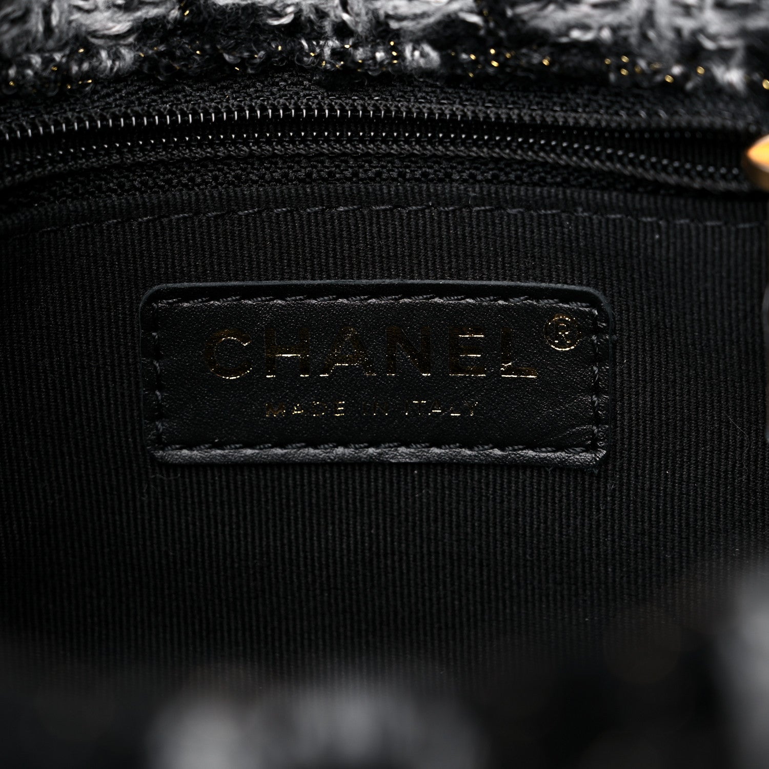 Chanel Wool Tweed Quilted Small Elegant Chain Flap Black Grey 6 of 9