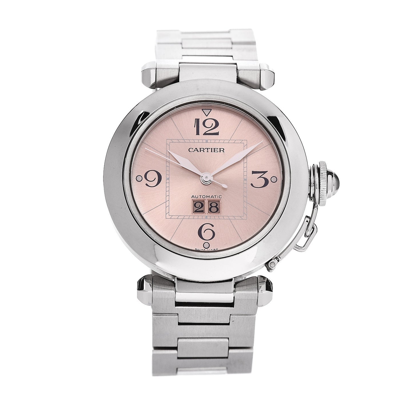 Stainless Steel 35mm Pasha C Big Date Automatic Watch Pink