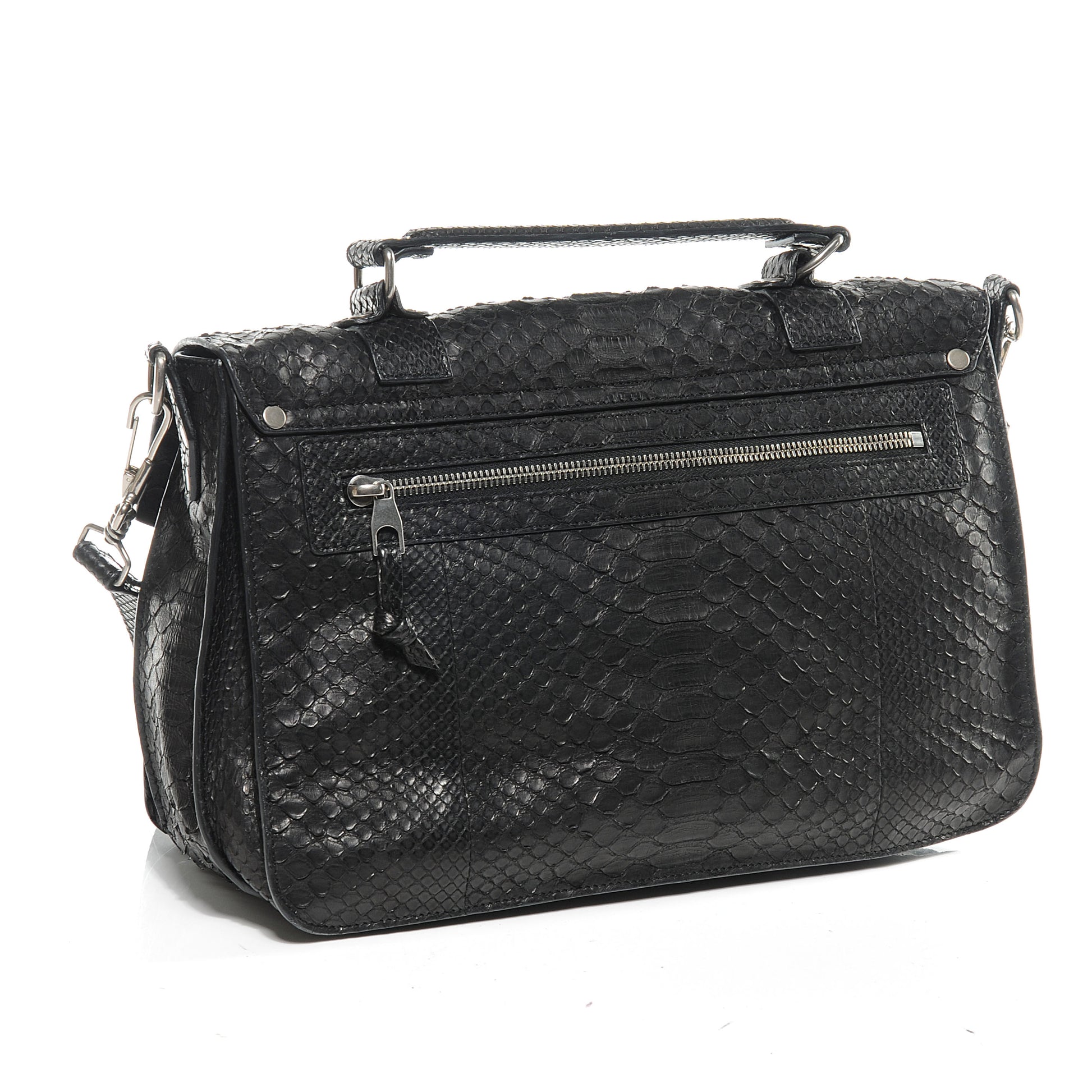 Proenza Schouler Python PS1 Medium Satchel Black 3 of 8