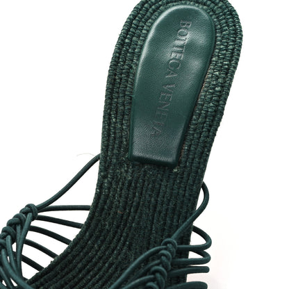 Bottega Veneta Raffia Elasticized Stretch Mule Sandals 37.5 Emerald Green 10 of 10