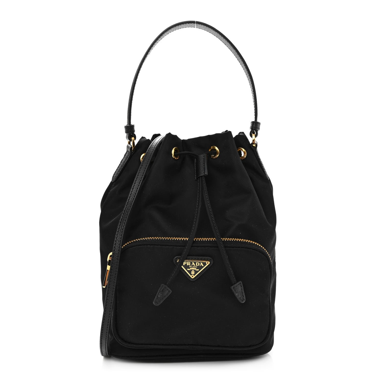Prada Re-Nylon Duet Drawstring Shoulder Bag Black 1 of 12