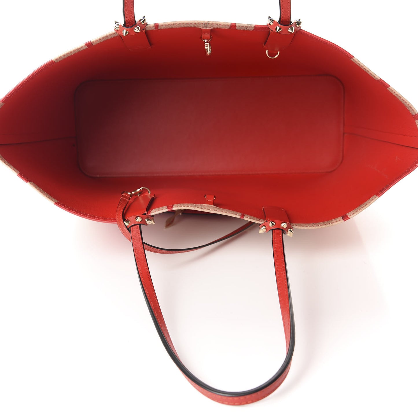 Calfskin Kraft Spikes East West Cabata Tote Kraft Red