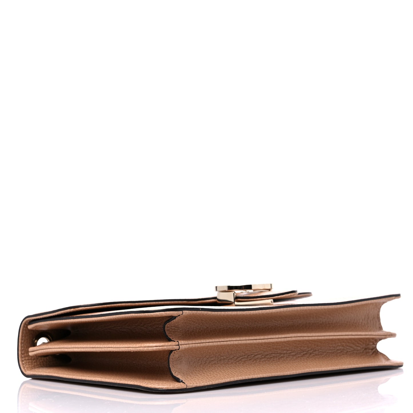 Dollar Calfskin Interlocking G Shoulder Bag Camelia