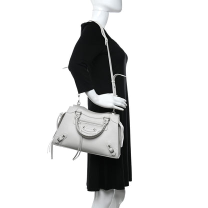 Balenciaga Grained Calfskin Neo Classic Silver Hardware S City Chalky White 2 of 10