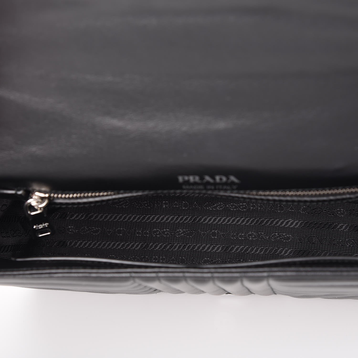 Prada Soft Calfskin Impunture Diagramme Medium Chain Flap Shoulder Bag Black 4 of 6