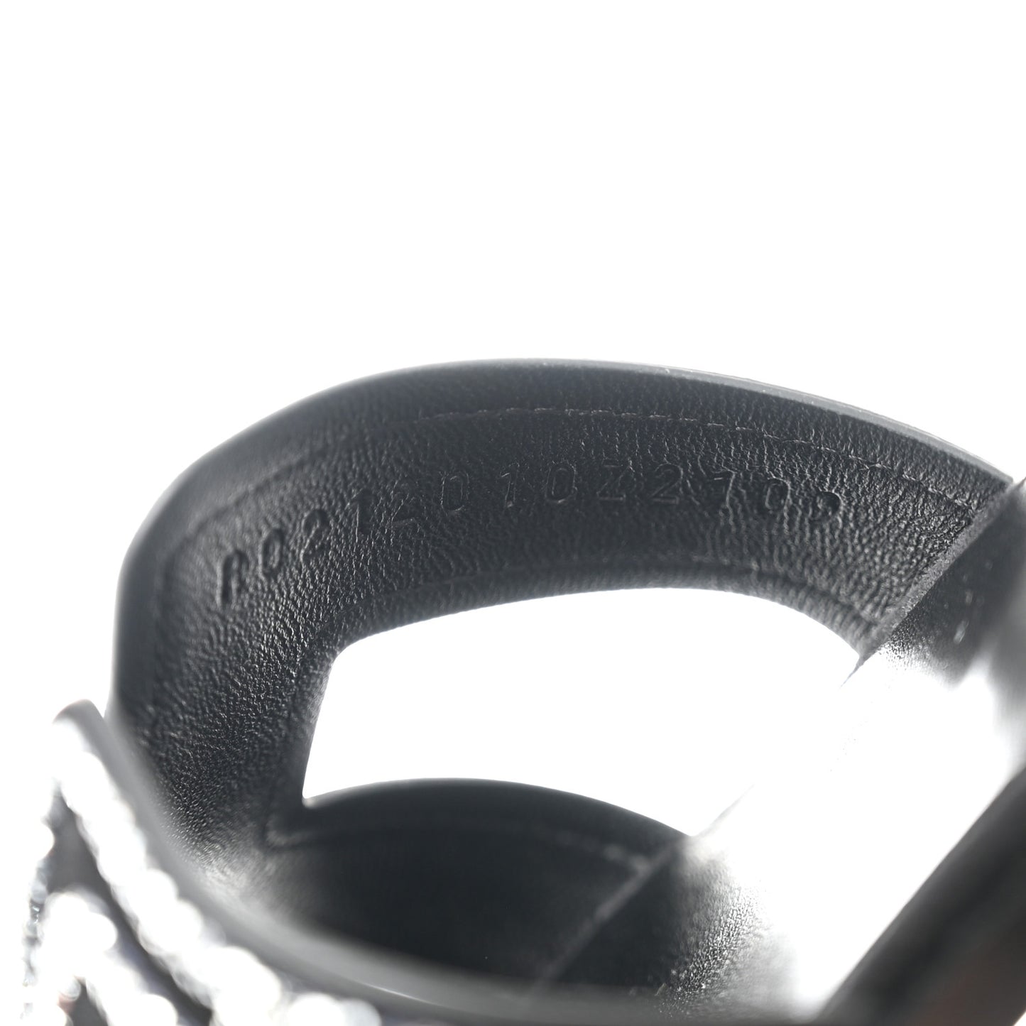 Suede Goatskin Crystal Oran Sandals 36 Black Argent