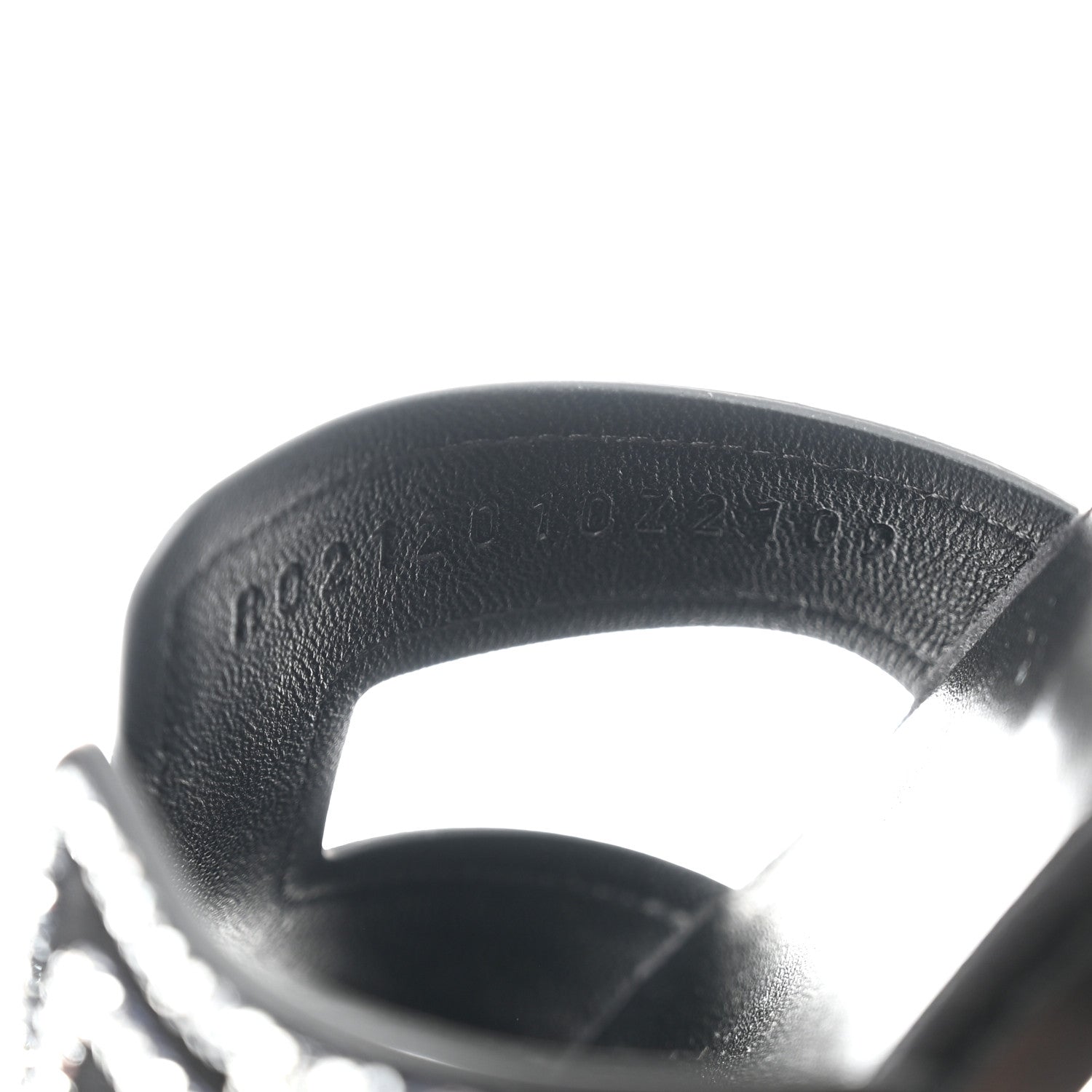 Hermes Suede Goatskin Crystal Oran Sandals 36 Black Argent 7 of 9