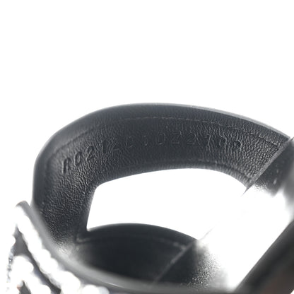 Hermes Suede Goatskin Crystal Oran Sandals 36 Black Argent 7 of 9