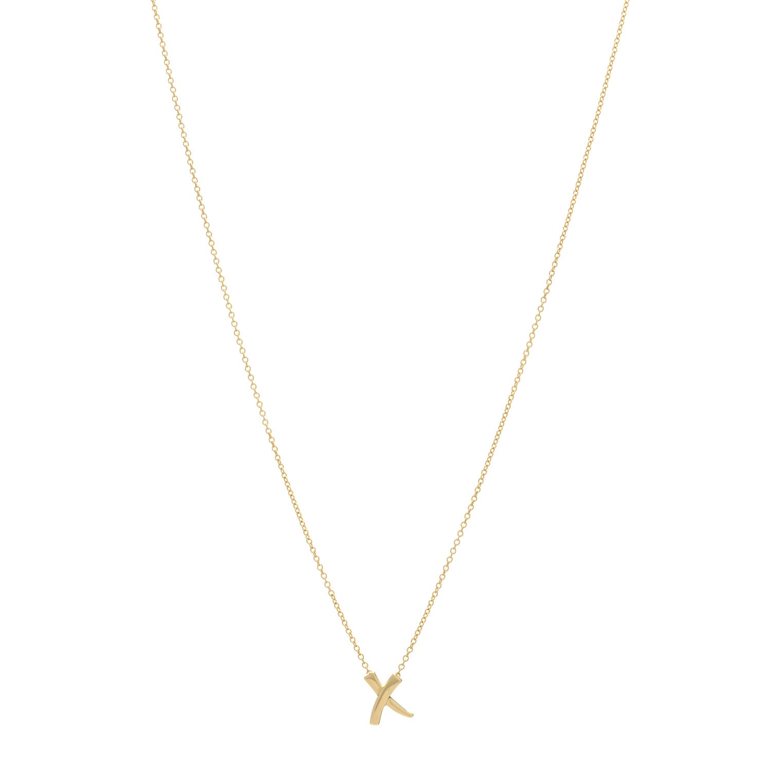 Tiffany 18K Yellow Gold Paloma Picasso Graffiti X Pendant Necklace 1 of 3