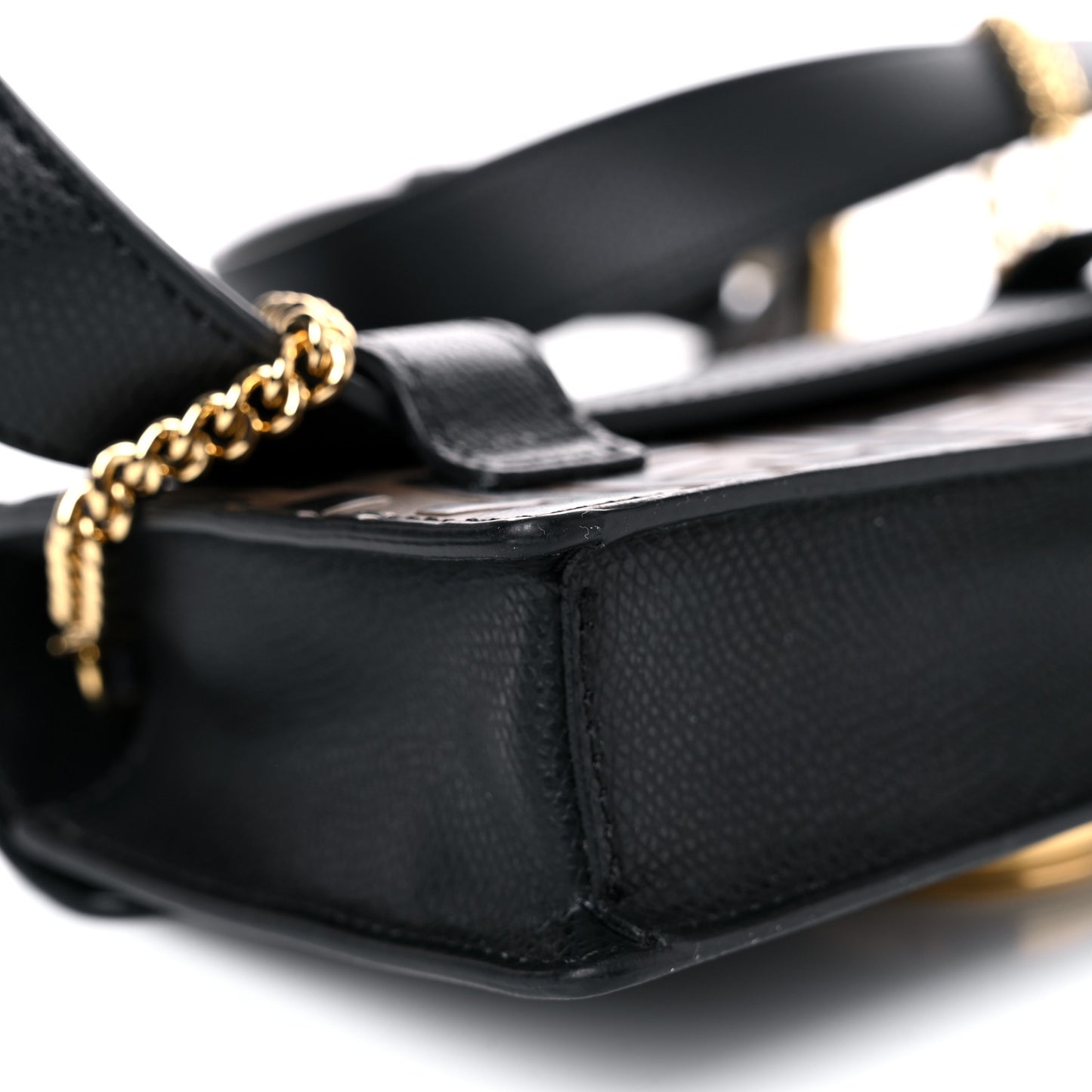 Vitello Cruise F is Fendi Bi-Color FF 1974 Embossed Envelope Belt Bag Maya Black