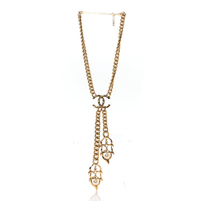 Chanel Pearl Metal CC Chain Necklace Gold 3 of 5