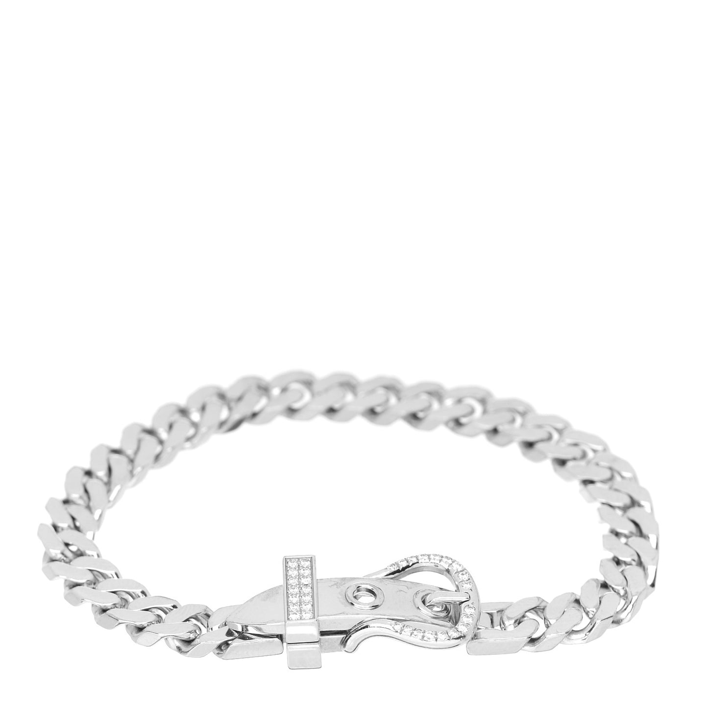 18K White Gold Diamond TPM Boucle Sellier Bracelet SH