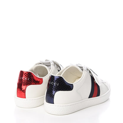 Gucci Calfskin Ayers Crystal Web Womens New Ace Pineapple Sneakers 38 White 4 of 11