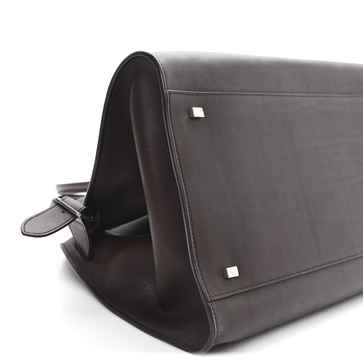 The Row Polished Saddle Calfskin Soft Margaux 15 Chestnut 8 of 10