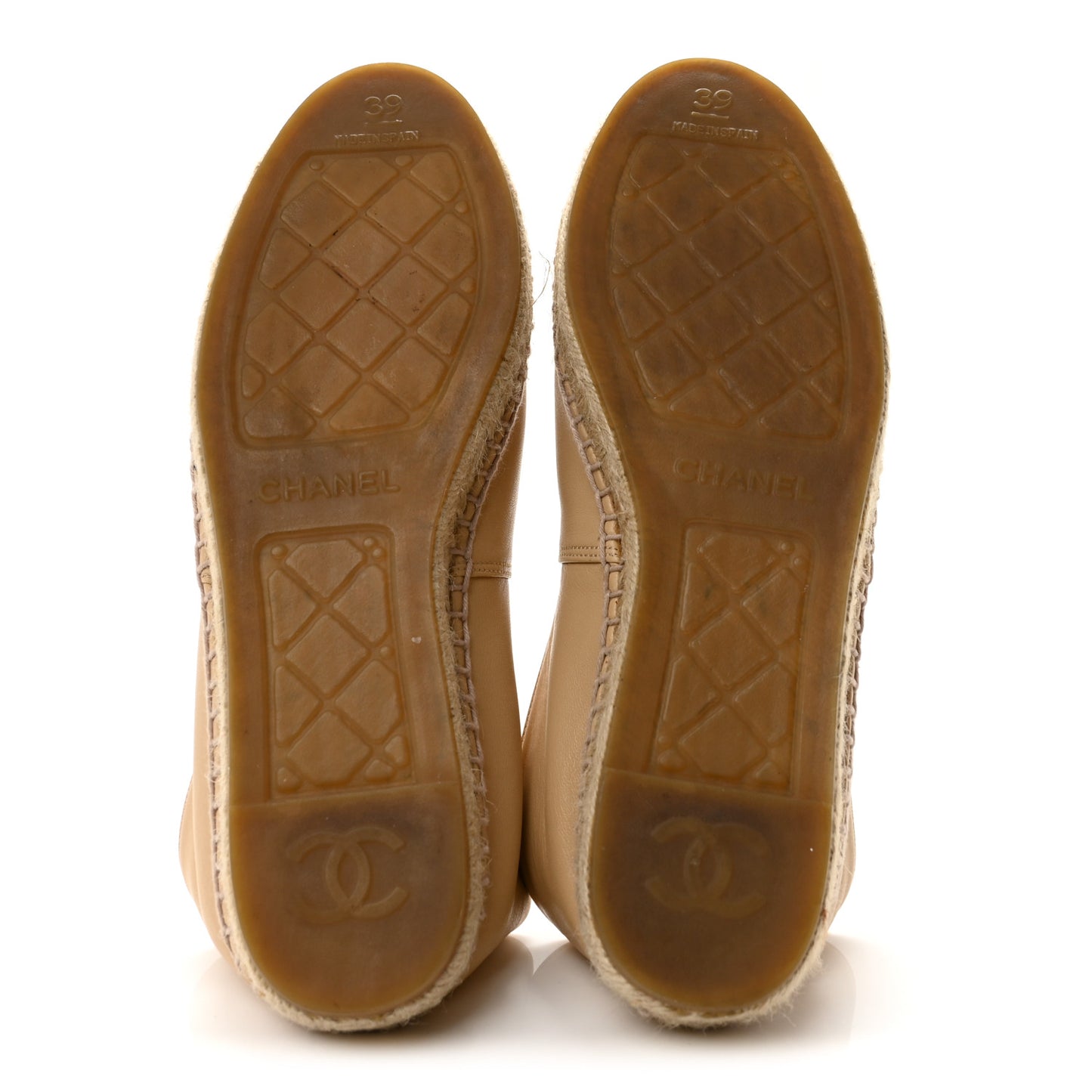 Lambskin CC Espadrilles 39 Beige Black