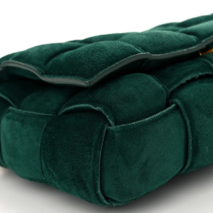 Bottega Veneta Suede Maxi Intrecciato Padded Chain Cassette Crossbody Bag Emerald Green 9 of 10