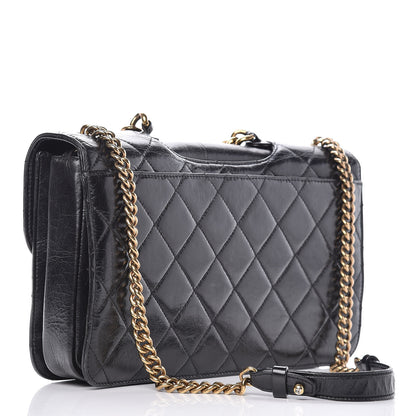 Chanel Glazed Calfskin Quilted Large Perfect Edge Flap Black 3 of 12