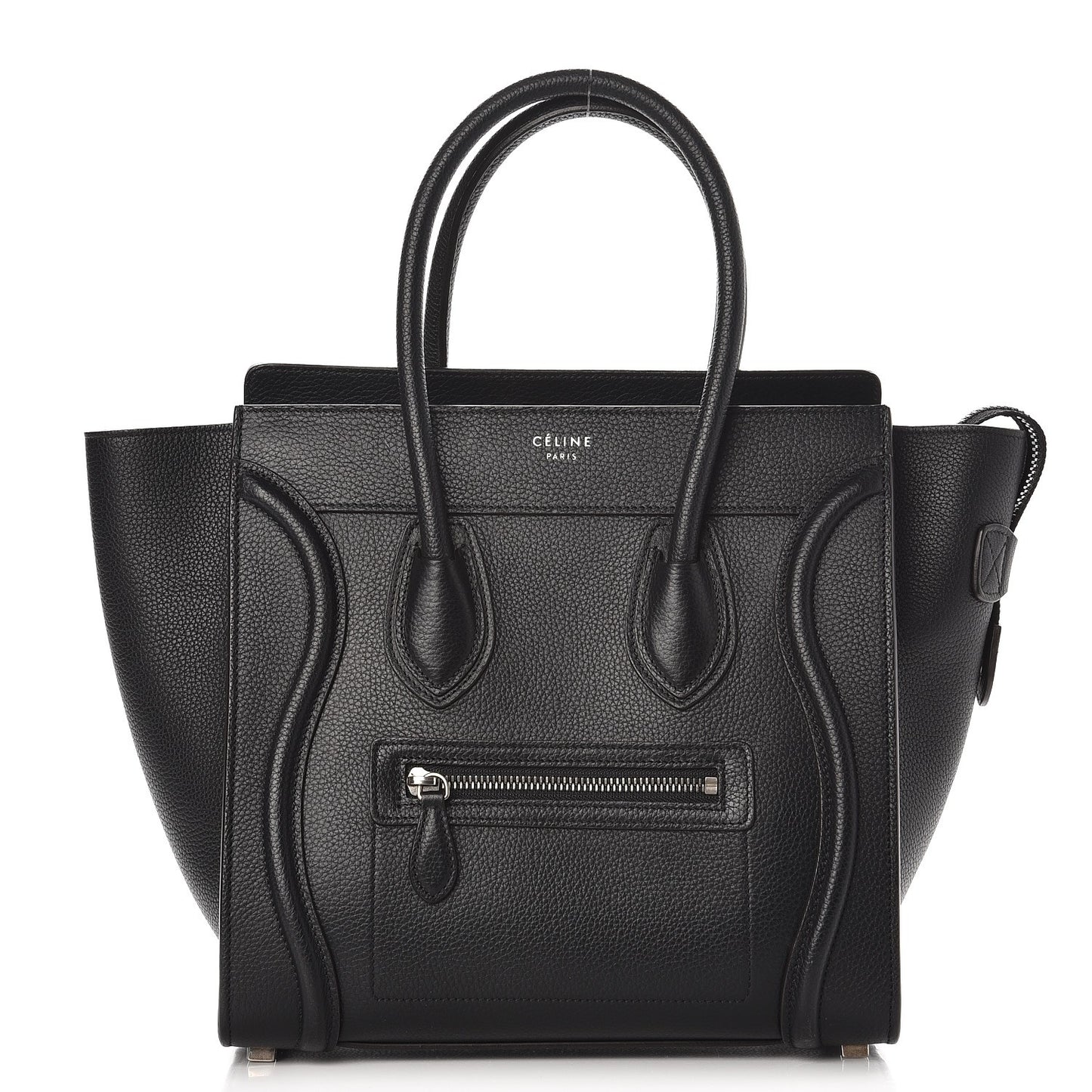 Drummed Calfskin Micro Luggage Black