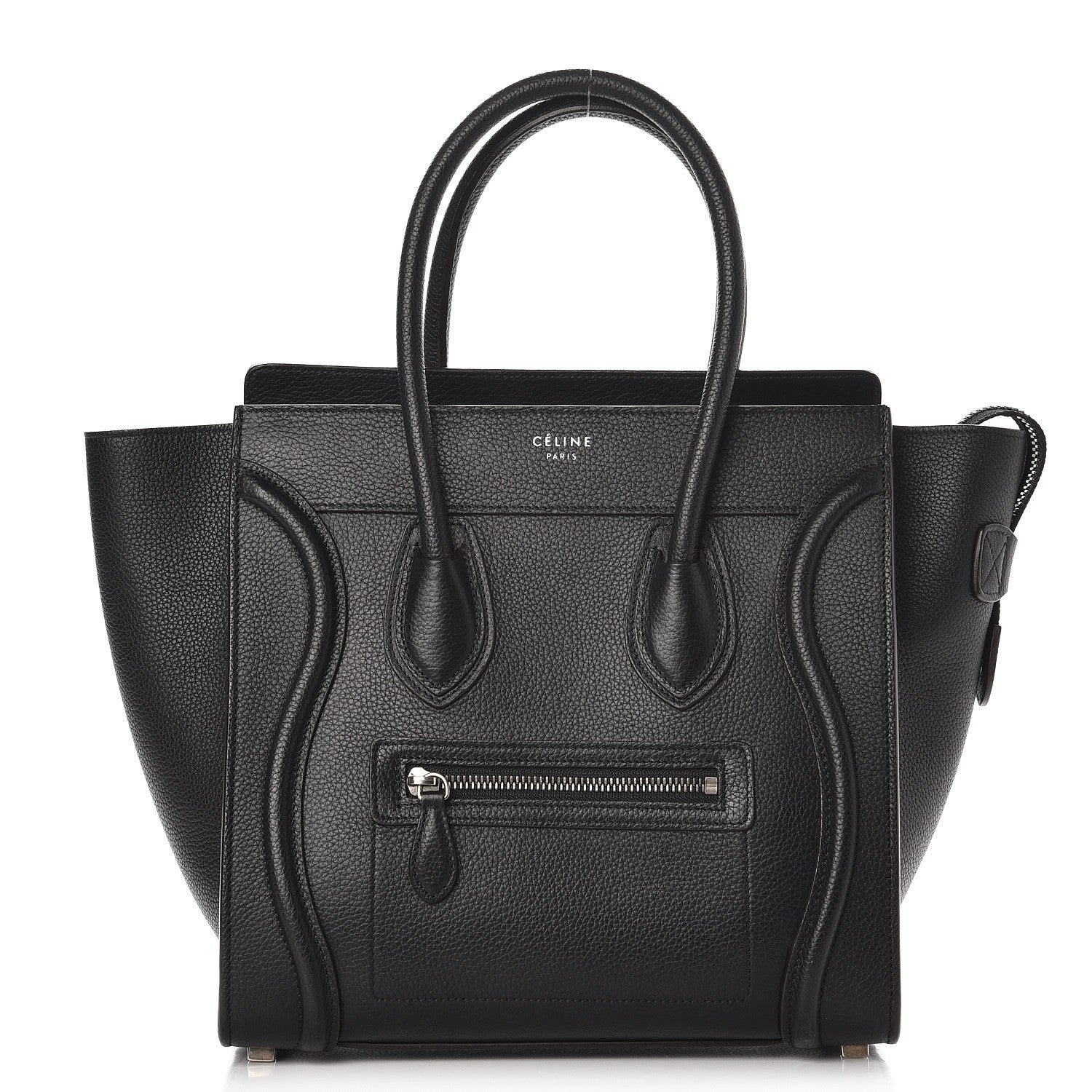 Celine Drummed Calfskin Micro Luggage Black 1 of 10