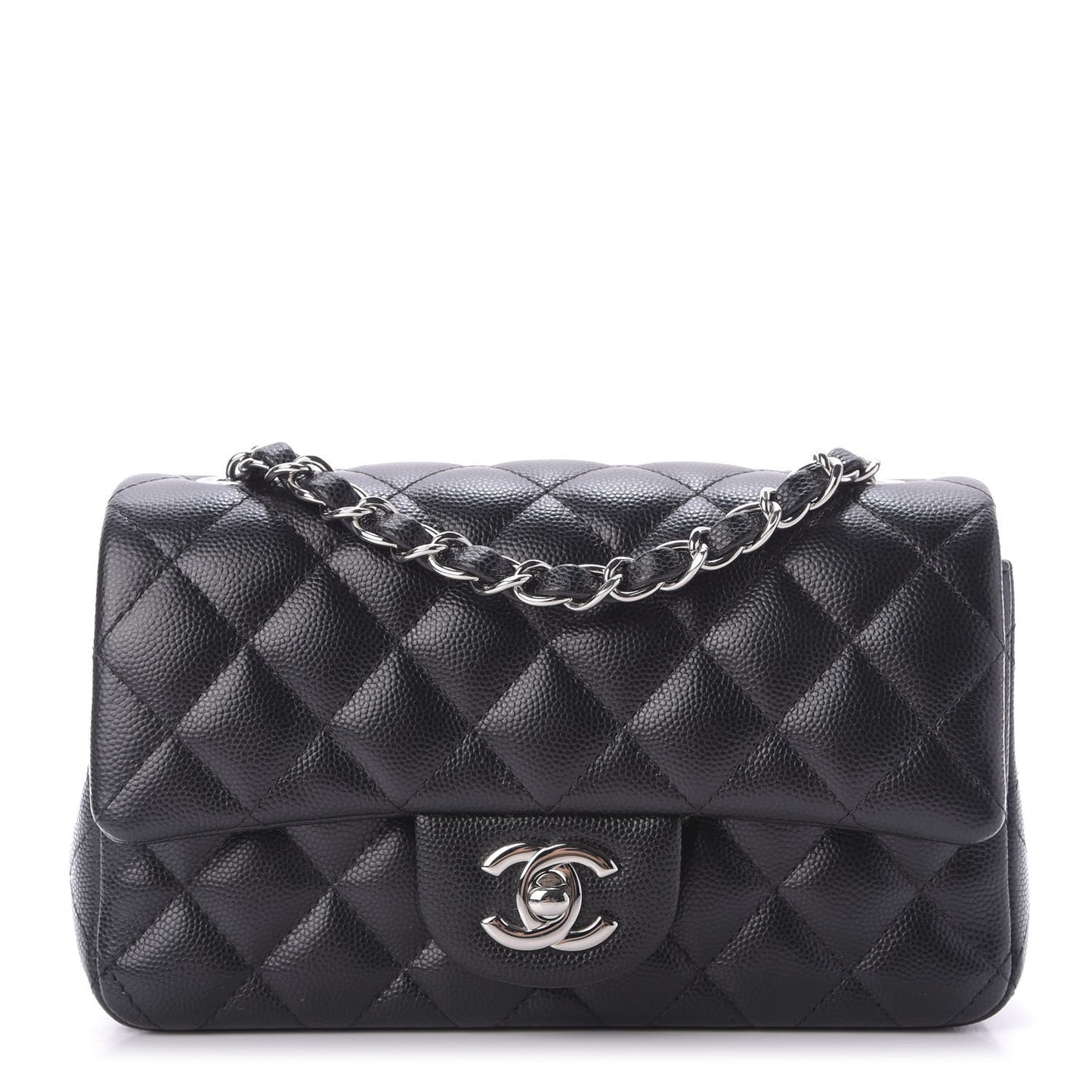 Caviar Quilted Mini Rectangular Flap Black