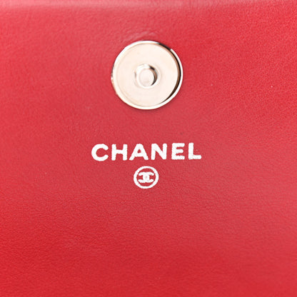 Chanel Patent Quilted Brilliant Wallet On Chain WOC Red 6 of 13