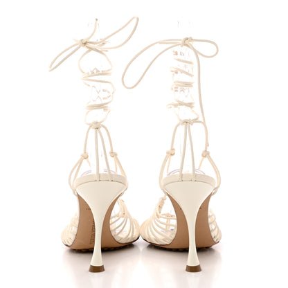 Bottega Veneta Nappa Dot Ankle Tie Sandals 39 White 5 of 9