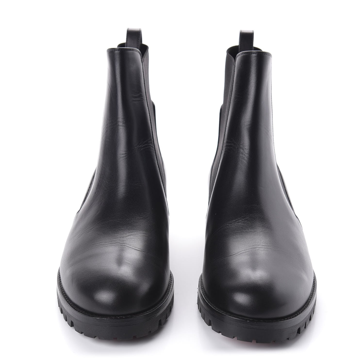 Christian Louboutin Calfskin Marchacroche Flat Chelsea Boots 38.5 Black 2 of 7